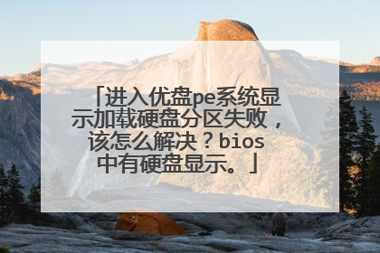 进入优盘pe系统显示加载硬盘分区失败,该怎么解决?bios中有硬盘显示。