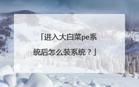 进入大白菜pe系统后怎么装系统？