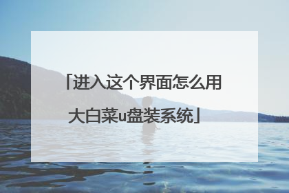 进入这个界面怎么用大白菜u盘装系统