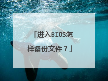 进入BIOS怎样备份文件?
