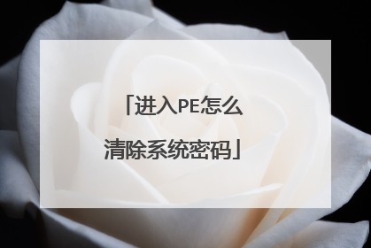 进入PE怎么清除系统密码