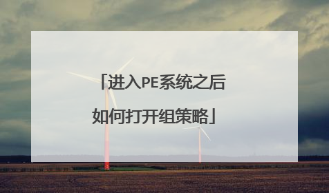 进入PE系统之后如何打开组策略