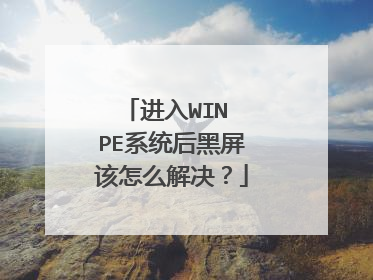 进入WIN PE系统后黑屏该怎么解决？