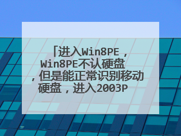 进入Win8PE,Win8PE不认硬盘,但是能正常识别移动硬盘,进入2003PE蓝屏,怎么办?