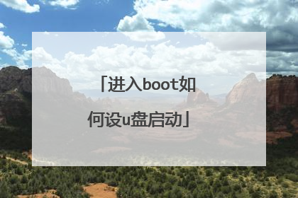 进入boot如何设u盘启动