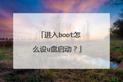 进入boot怎么设u盘启动？