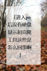 进入pe后没有硬盘显示和克隆工具这些是怎么回事啊