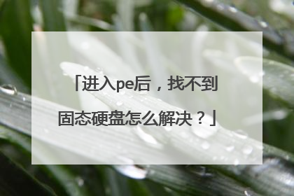 进入pe后,找不到固态硬盘怎么解决?