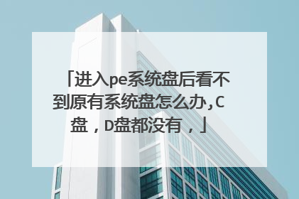 进入pe系统盘后看不到原有系统盘怎么办,C盘,D盘都没有,