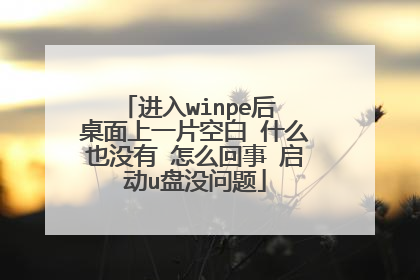 进入winpe后 桌面上一片空白 什么也没有 怎么回事 启动u盘没问题