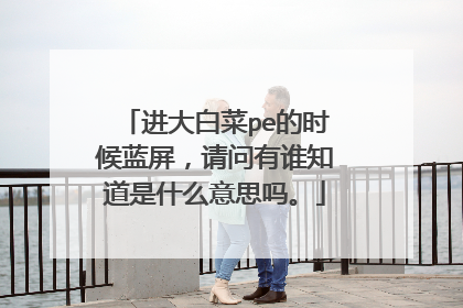 进大白菜pe的时候蓝屏，请问有谁知道是什么意思吗。