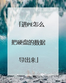 进PE怎么把硬盘的数据导出来