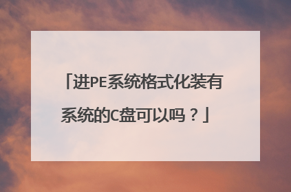 进PE系统格式化装有系统的C盘可以吗？