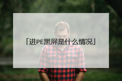 进PE黑屏是什么情况
