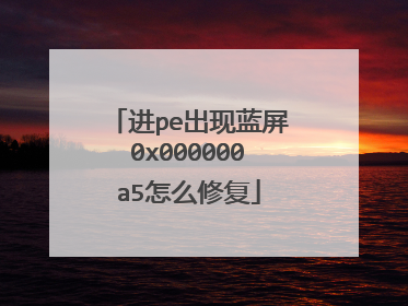 进pe出现蓝屏0x000000a5怎么修复