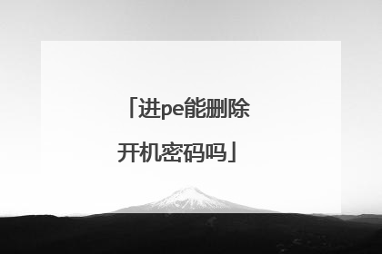 进pe能删除开机密码吗