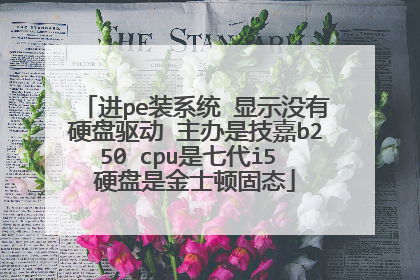 进pe装系统 显示没有硬盘驱动 主办是技嘉b250 cpu是七代i5 硬盘是金士顿固态