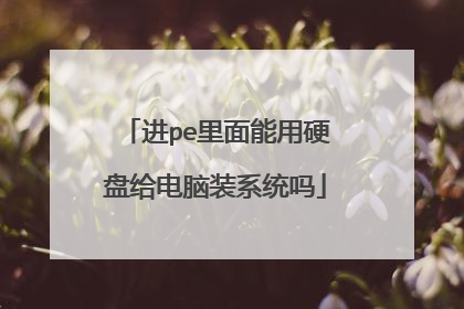 进pe里面能用硬盘给电脑装系统吗