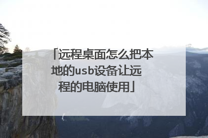 远程桌面怎么把本地的usb设备让远程的电脑使用