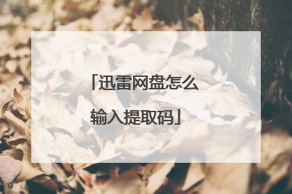 迅雷网盘怎么输入提取码