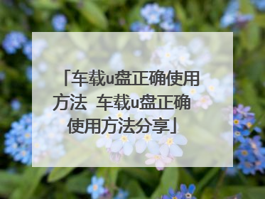 车载u盘正确使用方法 车载u盘正确使用方法分享