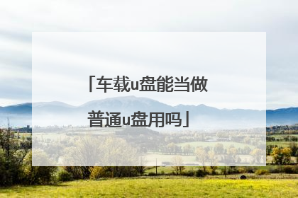 车载u盘能当做普通u盘用吗