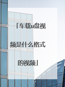 车载u盘视频是什么格式的视频