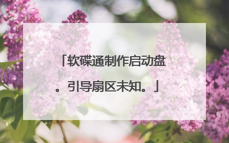软碟通制作启动盘。引导扇区未知。