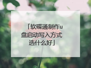 软碟通制作u盘启动写入方式选什么好