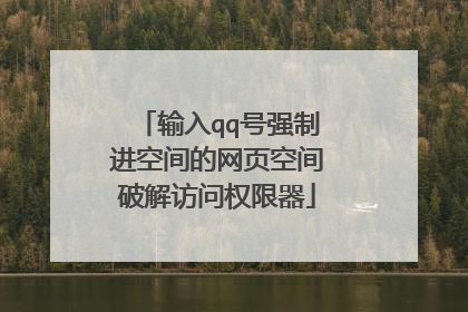 输入qq号强制进空间的网页空间破解访问权限器