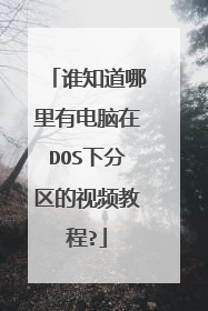 谁知道哪里有电脑在DOS下分区的视频教程?