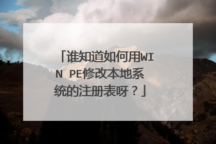 谁知道如何用WIN PE修改本地系统的注册表呀?