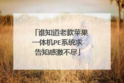 谁知道老款苹果一体机PE系统求告知感激不尽