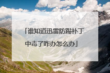 谁知道迅雷防踢补丁中毒了咋办怎么办