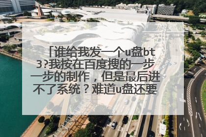 谁给我发一个u盘bt3?我按在百度搜的一步一步的制作,但是最后进不了系统?难道u盘还要设置成引导盘吗》