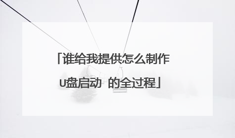 谁给我提供怎么制作 U盘启动 的全过程
