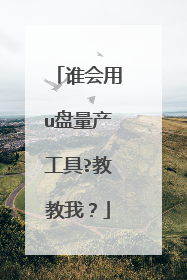 谁会用u盘量产工具?教教我?