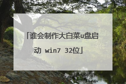 谁会制作大白菜u盘启动 win7 32位