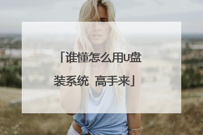 谁懂怎么用U盘装系统 高手来