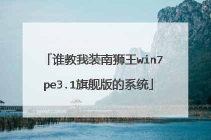 谁教我装南狮王win7pe3.1旗舰版的系统