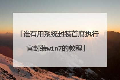 谁有用系统封装首席执行官封装win7的教程