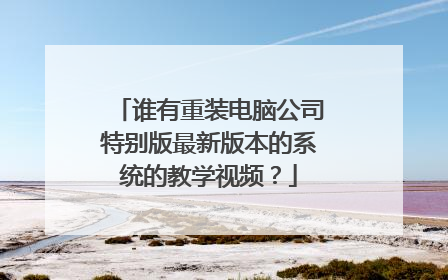 谁有重装电脑公司特别版最新版本的系统的教学视频?