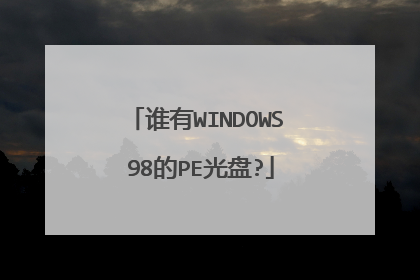 谁有WINDOWS 98的PE光盘?