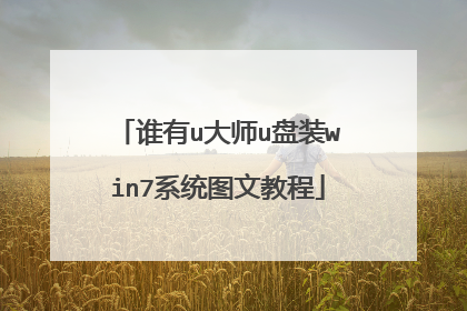 谁有u大师u盘装win7系统图文教程