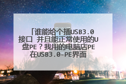 谁能给个插USB3.0接口 并且能正常使用的U盘PE？我用的电脑店PE在USB3.0-PE界面里面 找不到u盘