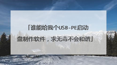 谁能给我个USB-PE启动盘制作软件,求无毒不会和谐