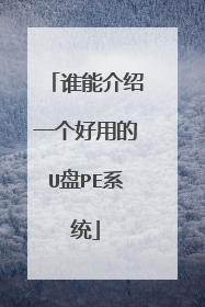 谁能介绍一个好用的U盘PE系统