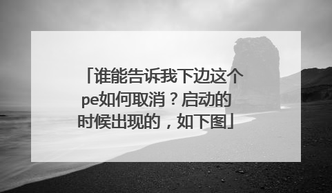 谁能告诉我下边这个pe如何取消?启动的时候出现的,如下图