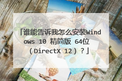 谁能告诉我怎么安装Windows 10 精简版 64位（DirectX 12）？