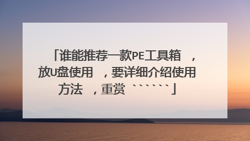 谁能推荐一款PE工具箱 ,放U盘使用 ,要详细介绍使用方法 ,重赏 ``````
